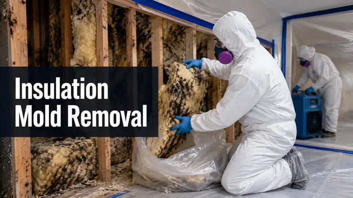 Professional mold remediation team working inside a home